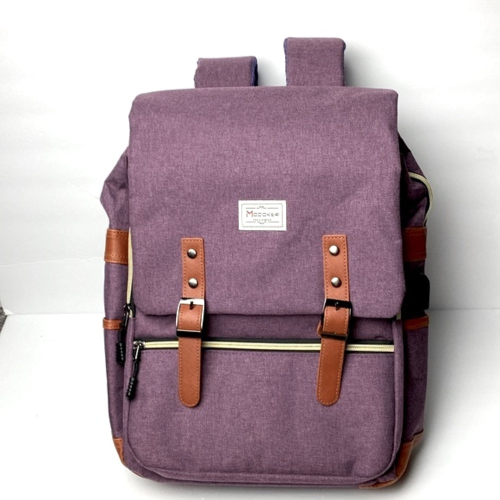 Modoker Vintage 15 inch Laptop Backpack with USB Charging Port